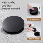 Fransiton Black Waterfall Bathroom Faucet Lavatory Single Handle 1 or 3 Hole Bathroom Sink Faucet Washbasin Faucet with Deck and Pop-up Drain - Image 6