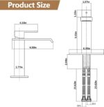 Fransiton Black Waterfall Bathroom Faucet Lavatory Single Handle 1 or 3 Hole Bathroom Sink Faucet Washbasin Faucet with Deck and Pop-up Drain - Image 7