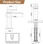 Fransiton Black Waterfall Bathroom Faucet Lavatory Single Handle 1 or 3 Hole Bathroom Sink Faucet Washbasin Faucet with Deck and Pop-up Drain - Image 8