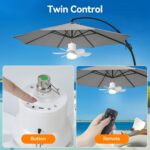 Portable Solar Ceiling Fan with Light & Remote, Dual Type-C/Solar Charging, 3CCT, 5 Brightness, 3 Speeds, 2/4/8H Timer, Tool-Free Setup, 30dB Quiet, Memory Function, 18.5" for Camping, Outdoor - Image 8