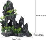 Large Fish Tank Decorations - Mountain View Aquarium Ornament with Tree House Cave Bridge,Resin, 10.24x9.45x5.12 inches, C - Image 3