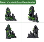 Large Fish Tank Decorations - Mountain View Aquarium Ornament with Tree House Cave Bridge,Resin, 10.24x9.45x5.12 inches, C - Image 4