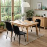 CangLong Black Dining Chairs Set of 2 , PU Leather Modern Armless Kitchen Dining Room Chairs , Upholstered Accent Side Chairs with Metal Legs for Kitchen & Living Room - Image 3