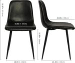 CangLong Black Dining Chairs Set of 2 , PU Leather Modern Armless Kitchen Dining Room Chairs , Upholstered Accent Side Chairs with Metal Legs for Kitchen & Living Room - Image 4