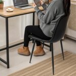 CangLong Black Dining Chairs Set of 2 , PU Leather Modern Armless Kitchen Dining Room Chairs , Upholstered Accent Side Chairs with Metal Legs for Kitchen & Living Room - Image 5