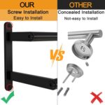 Double Towel Bar, 24Inch Towel Rack for Bathroom, Stainless Steel Double Bath Towel Bar, Wall Mounted Towel Holder, Double Towel Rod Towel Rail Hanger for Wall, Kitchen (Matte Black) - Image 3