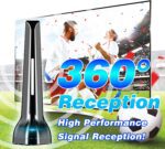 2025 Digital TV Antenna for Smart TV - Indoor HDTV Antennas, 300+ Miles Range, Supports 8K 4K 1080p TVs, Strongest Reception for Local Channels - Includes 8.2ft Coax Cable (Silver Grey) - Image 3