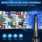 2025 Digital TV Antenna for Smart TV - Indoor HDTV Antennas, 300+ Miles Range, Supports 8K 4K 1080p TVs, Strongest Reception for Local Channels - Includes 8.2ft Coax Cable (Silver Grey) - Image 5