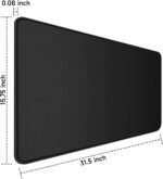 TEDNETGO Large Gaming Mouse Pad, Waterproof Extra Large Big Mouse Pad with Stitched Edge, XXL Non-Slip Black Computer Long Mousepad Desk Mat for Gamer, Office & Home, Black - Image 9