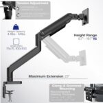 VIVO Heavy Duty Aluminum Ultrawide Monitor Tension Arm for up to 49 inch Screens, Holds 44 lbs, Premium Desk Mount Stand Designed for Samsung Odyssey G9 and More, Black, STAND-V101V - Image 5