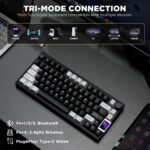 YUNZII AL80 Wireless Mechanical Keyboard,Full Aluminum CNC, Smart LCD Display,Hot Swappable Gasket Mount 75% Layout with Knob,BT/2.4G/USB-C,QMK/VIA Support for Win/Mac (Black, Gateron Zero Switch) - Image 5