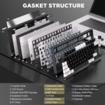 YUNZII AL80 Wireless Mechanical Keyboard,Full Aluminum CNC, Smart LCD Display,Hot Swappable Gasket Mount 75% Layout with Knob,BT/2.4G/USB-C,QMK/VIA Support for Win/Mac (Black, Gateron Zero Switch) - Image 6