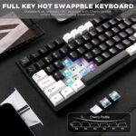 YUNZII AL80 Wireless Mechanical Keyboard,Full Aluminum CNC, Smart LCD Display,Hot Swappable Gasket Mount 75% Layout with Knob,BT/2.4G/USB-C,QMK/VIA Support for Win/Mac (Black, Gateron Zero Switch) - Image 7