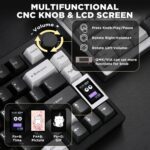 YUNZII AL80 Wireless Mechanical Keyboard,Full Aluminum CNC, Smart LCD Display,Hot Swappable Gasket Mount 75% Layout with Knob,BT/2.4G/USB-C,QMK/VIA Support for Win/Mac (Black, Gateron Zero Switch) - Image 8