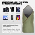 15 in Camera Wrap with Pouch,Lens Protective Wrap,Anti-scratch Anti-dust, Flexible Wrapper Camera Travel Accessories for DSLR Mirrorless Camera Lens(Blackish Green) - Image 5
