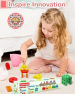 Montessori Toys for 1 2 3 Year Old Boy Girl, Toys for Ages 2-4 Toddlers Kids Baby, 1 2 Year Old Birthday Gifts, Wooden Learning Puzzles Shape Sorter Toy for Toddlers 1-3 - Image 5