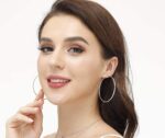 3 Pairs Sterling Silver Hoop Earrings, 14K White Gold Plated Big Hoop Earrings Set for Women 40 50 60MM - Image 3