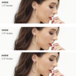 3 Pairs Sterling Silver Hoop Earrings, 14K White Gold Plated Big Hoop Earrings Set for Women 40 50 60MM - Image 5