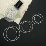 3 Pairs Sterling Silver Hoop Earrings, 14K White Gold Plated Big Hoop Earrings Set for Women 40 50 60MM - Image 6