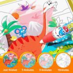 Timetome Reusable Water Painting Book for Kids - 3 Pack Magic Watercolor Books with Water Pen Fairy Tale, Animal & Dinosaur Themes | No Mess Paint & Reusable Fun for Ages 3+ - Image 5