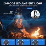 Misting Fan Portable 42800mAh Rechargeable with Remote Control, Camping Fan with LED Light & Stepless Speed Control & Cooling Spray with 6L Bucket, Timer Function, Portable Handle, Rotate Hang Hook - Image 5