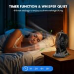 Misting Fan Portable 42800mAh Rechargeable with Remote Control, Camping Fan with LED Light & Stepless Speed Control & Cooling Spray with 6L Bucket, Timer Function, Portable Handle, Rotate Hang Hook - Image 6