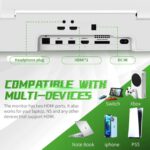 G-STORY 12.5‘’ Portable Monitor for Xbox Series S, 1080P Portable Gaming Monitor IPS Screen for Xbox Series S（not Included） with Two HDMI, HDR, Freesync, Game Mode, Travel Display - Image 5