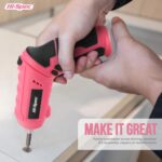 Hi-Spec 42pc Pink 4V USB Electric Power Driver & Household Tool Kit. Cordless Power Screwdriver and Hand Tools in a Compact Box Case - Image 5