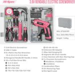 Hi-Spec 42pc Pink 4V USB Electric Power Driver & Household Tool Kit. Cordless Power Screwdriver and Hand Tools in a Compact Box Case - Image 8