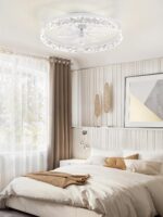 LEDIARY 20 Inch Low Profile Ceiling Fans with Lights and Remote, Fandelier Ceiling Fan Flush Mount, 3000K-6000K Dimmable LED Fan Light, White Modern Ceiling Fans with Lights for Bedroom - Image 8