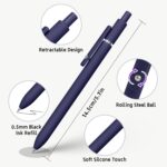 Gel Pens, 5 Pcs 0.5mm Black Ink Pens Fine Point Smooth Writing Pens with Silicone Grip, High-End Series Metal Clip Retractable Pens for Journaling Note Taking (Vintage) - Image 4
