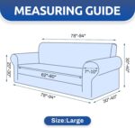 KEKUOU Stretch Sofa Cover Slipcover ，Couch Covers for 3 Cushion Couch Sofa pet Friendly (78"-94") Furniture Protector Sofa with Elastic Bottom for Kids,Dog, Jacquard Small Checked(Large,Black) - Image 5