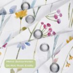 MATIRUG Floral Bathroom Shower Curtain 72”x72,Spring Summer Waterproof Washable Bath Curtains,Pink Blue Watercolor Flower Bathtub Shower Drape for Wet Room - Image 5