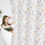MATIRUG Floral Bathroom Shower Curtain 72”x72,Spring Summer Waterproof Washable Bath Curtains,Pink Blue Watercolor Flower Bathtub Shower Drape for Wet Room - Image 6