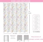 MATIRUG Floral Bathroom Shower Curtain 72”x72,Spring Summer Waterproof Washable Bath Curtains,Pink Blue Watercolor Flower Bathtub Shower Drape for Wet Room - Image 7