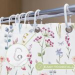 MATIRUG Floral Bathroom Shower Curtain 72”x72,Spring Summer Waterproof Washable Bath Curtains,Pink Blue Watercolor Flower Bathtub Shower Drape for Wet Room - Image 8