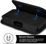 ykooe Rugged Nylon Holster Compatible with iPhone 16/15/14/13/12 Pro Max & Plus Models, Galaxy S24/S23/S21/S20 FE Cell Phone Belt Holder for Men, Black - XL - Image 6