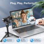 EMEET NOVA 4K Webcam with Tripod - 4K UHD, PDAF Autofocus, Adjustable Heights with 360° Swivel Head, 2 Noise-Cancelling Mics, USB Plug&Play, Privacy Cover, Ideal for Online Meetings&Live Streaming - Image 7