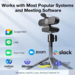 EMEET NOVA 4K Webcam with Tripod - 4K UHD, PDAF Autofocus, Adjustable Heights with 360° Swivel Head, 2 Noise-Cancelling Mics, USB Plug&Play, Privacy Cover, Ideal for Online Meetings&Live Streaming - Image 9