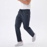 Rapoo Men's Lightweight Pants with Zipper Pockets Quick Dry Workout Athletic Travel Pants - Image 4