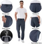 Rapoo Men's Lightweight Pants with Zipper Pockets Quick Dry Workout Athletic Travel Pants - Image 7
