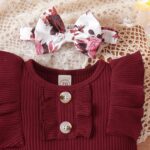 Newborn Baby Girl Clothes Outfits Ruffle Romper and Short Pant Sets with Headband Infant Bodysuits - Image 9