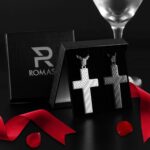 Romass 2Pcs Cross Necklace for Men Boys, American Flag Bible Verse Stainless Steel Silver Black Crosses Necklaces Pendant Chain Jewelry Box Gifts - Image 7