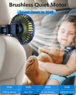 Dual Head Car Cooling Fan for Back Seat, Battery Powered Rechargeable Usb Car Seat Headrest Fan for Baby Dog Rear Facing, 12V Car Accessories Cooler That Blow Cold Air for Sedan Suv Rv Truck - Image 6