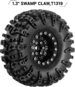 INJORA 1.3" Wheel Tires Set - S5 Swamp Claw Mud Terrain Tires and Aluminum Wheel for 1/18 1/24 SCX24 TRX4M Upgrade RC Crawler Car - Image 3