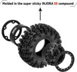 INJORA 1.3" Wheel Tires Set - S5 Swamp Claw Mud Terrain Tires and Aluminum Wheel for 1/18 1/24 SCX24 TRX4M Upgrade RC Crawler Car - Image 5