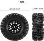 INJORA 1.3" Wheel Tires Set - S5 Swamp Claw Mud Terrain Tires and Aluminum Wheel for 1/18 1/24 SCX24 TRX4M Upgrade RC Crawler Car - Image 6