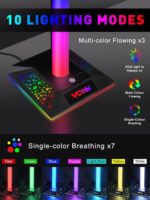 RGB Gaming Headphones Stand with 2 USB Ports Headset Stand with 10 Light Modes and Non-Slip Rubber, Suitable for All Earphone Accessories, Best Gift for Husband, Kids, Boyfriend - Image 3