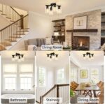 Asnxcju Semi Flush Mount Ceiling Light, 4-Lights Kitchen Lighting Fixtures Ceiling Mount, Modern Black Ceiling Lights with Clear Glass Shades for Bedroom, Entryway, Bathroom, Farmhouse - Image 7