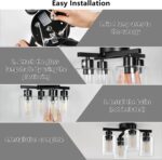 Asnxcju Semi Flush Mount Ceiling Light, 4-Lights Kitchen Lighting Fixtures Ceiling Mount, Modern Black Ceiling Lights with Clear Glass Shades for Bedroom, Entryway, Bathroom, Farmhouse - Image 8